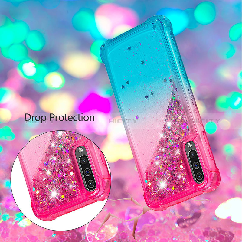 Custodia Silicone Cover Morbida Bling-Bling con Cinghia Cordino Mano S01 per Samsung Galaxy A50