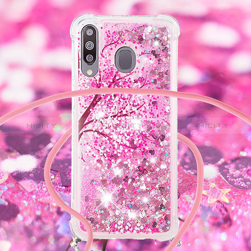 Custodia Silicone Cover Morbida Bling-Bling con Cinghia Cordino Mano S02 per Samsung Galaxy A40s