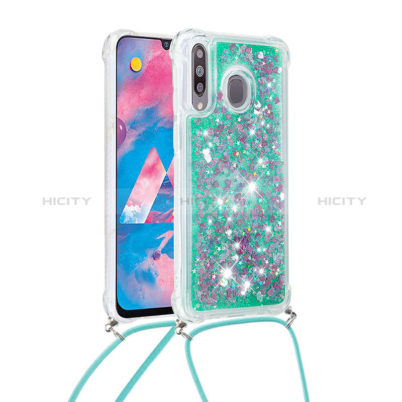 Custodia Silicone Cover Morbida Bling-Bling con Cinghia Cordino Mano S03 per Samsung Galaxy A40s