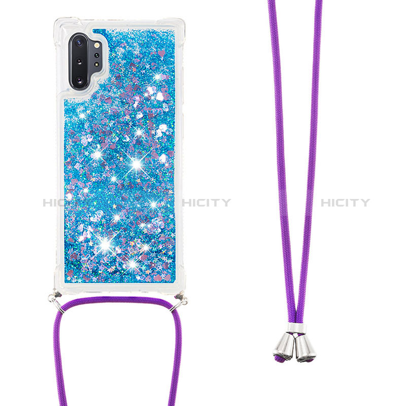 Custodia Silicone Cover Morbida Bling-Bling con Cinghia Cordino Mano S03 per Samsung Galaxy Note 10 Plus 5G