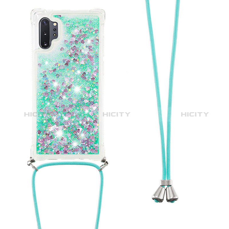 Custodia Silicone Cover Morbida Bling-Bling con Cinghia Cordino Mano S03 per Samsung Galaxy Note 10 Plus 5G