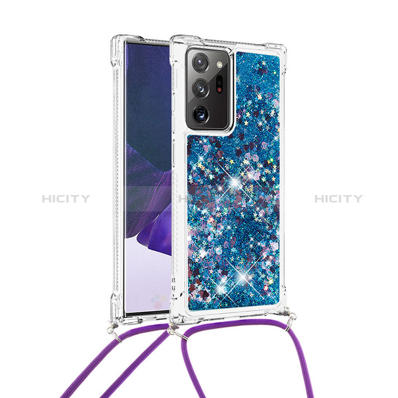 Custodia Silicone Cover Morbida Bling-Bling con Cinghia Cordino Mano S03 per Samsung Galaxy Note 20 Ultra 5G