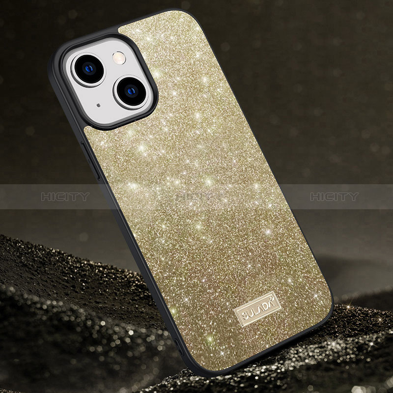 Custodia Silicone Cover Morbida Bling-Bling LD1 per Apple iPhone 14 Plus Oro