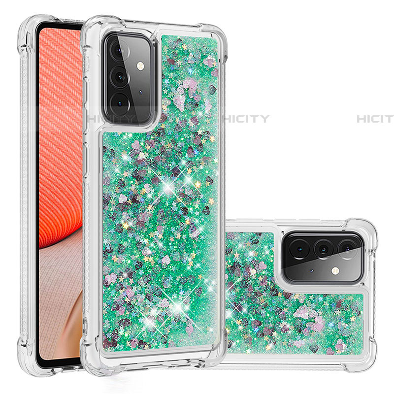 Custodia Silicone Cover Morbida Bling-Bling S01 per Samsung Galaxy A72 5G Verde