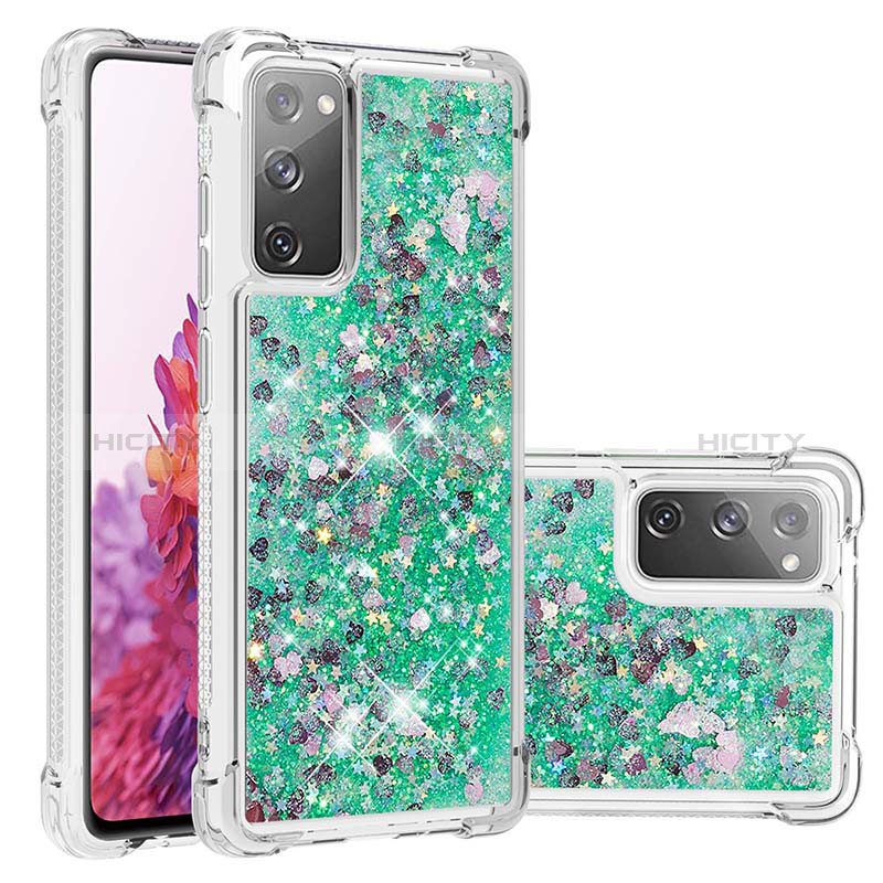 Custodia Silicone Cover Morbida Bling-Bling S01 per Samsung Galaxy S20 FE 5G Verde