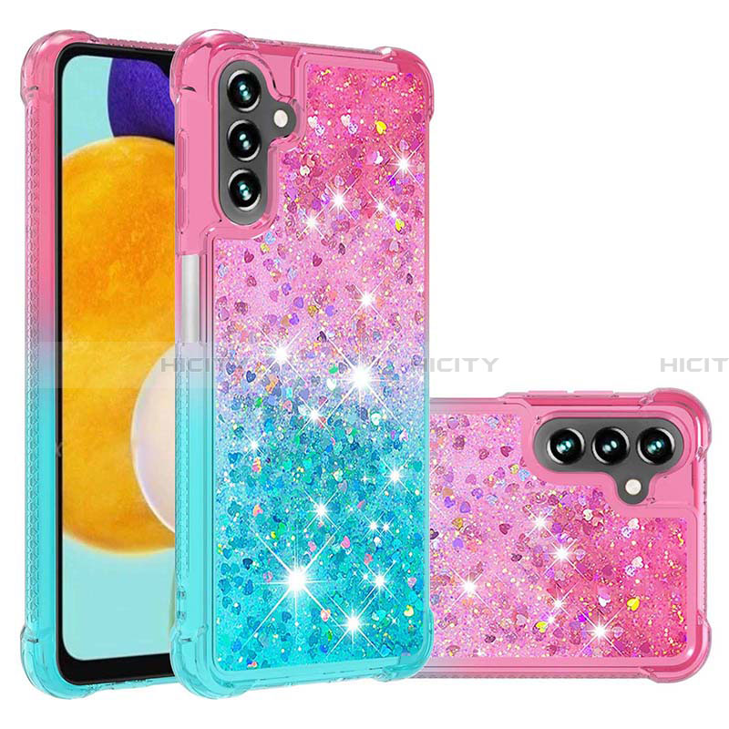 Custodia Silicone Cover Morbida Bling-Bling S02 per Samsung Galaxy A13 5G Rosa