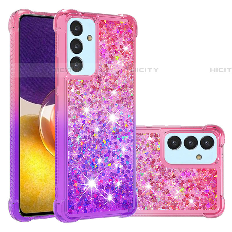 Custodia Silicone Cover Morbida Bling-Bling S02 per Samsung Galaxy A82 5G Rosa Caldo