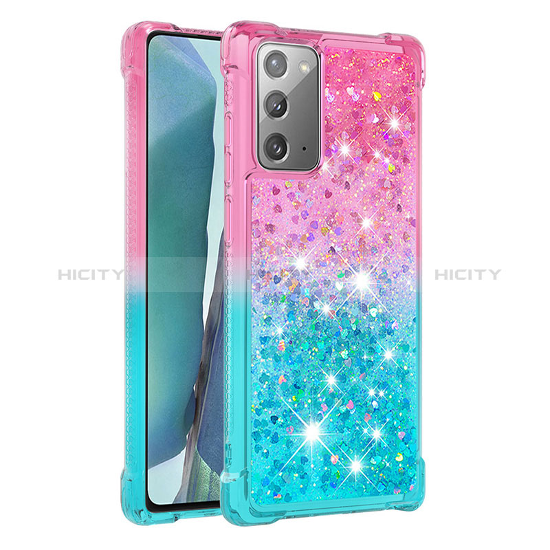 Custodia Silicone Cover Morbida Bling-Bling S02 per Samsung Galaxy Note 20 5G Rosa