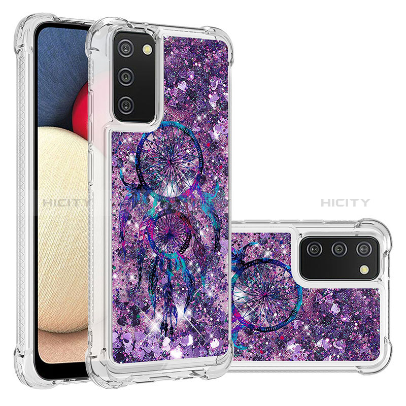 Custodia Silicone Cover Morbida Bling-Bling S03 per Samsung Galaxy A02s Viola