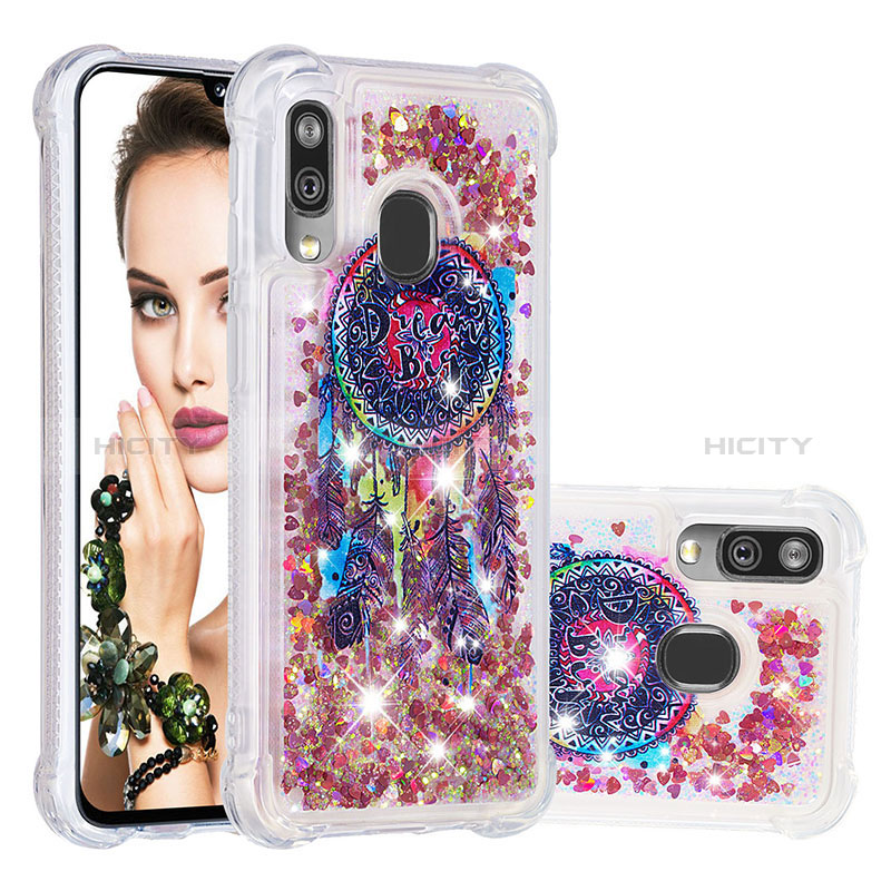 Custodia Silicone Cover Morbida Bling-Bling S03 per Samsung Galaxy A40 Viola