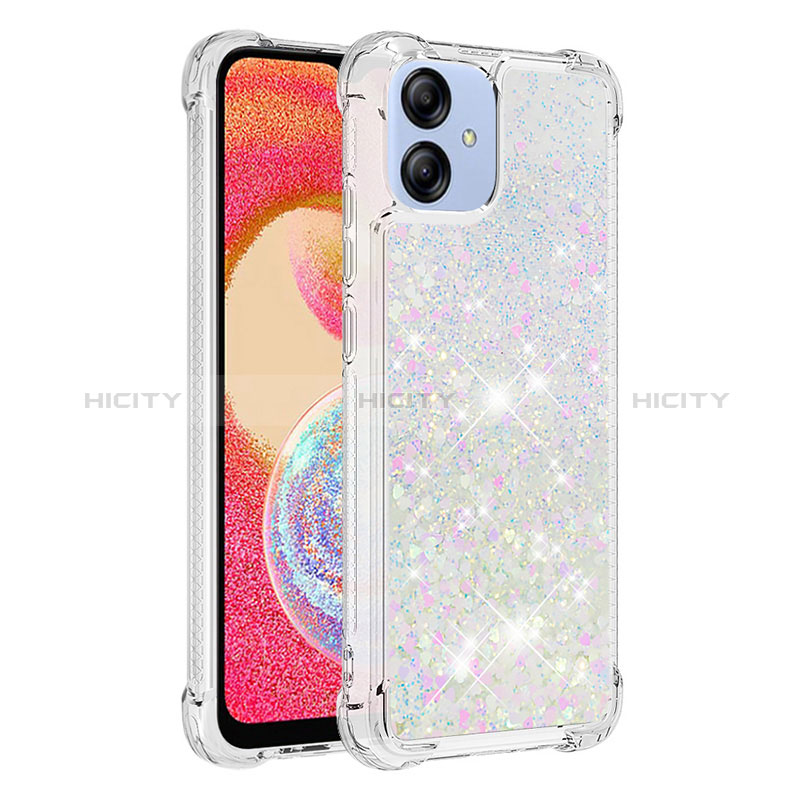 Custodia Silicone Cover Morbida Bling-Bling YB3 per Samsung Galaxy A04E Argento