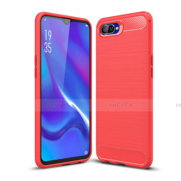 Custodia Silicone Cover Morbida Line C01 per Oppo K1 Rosso