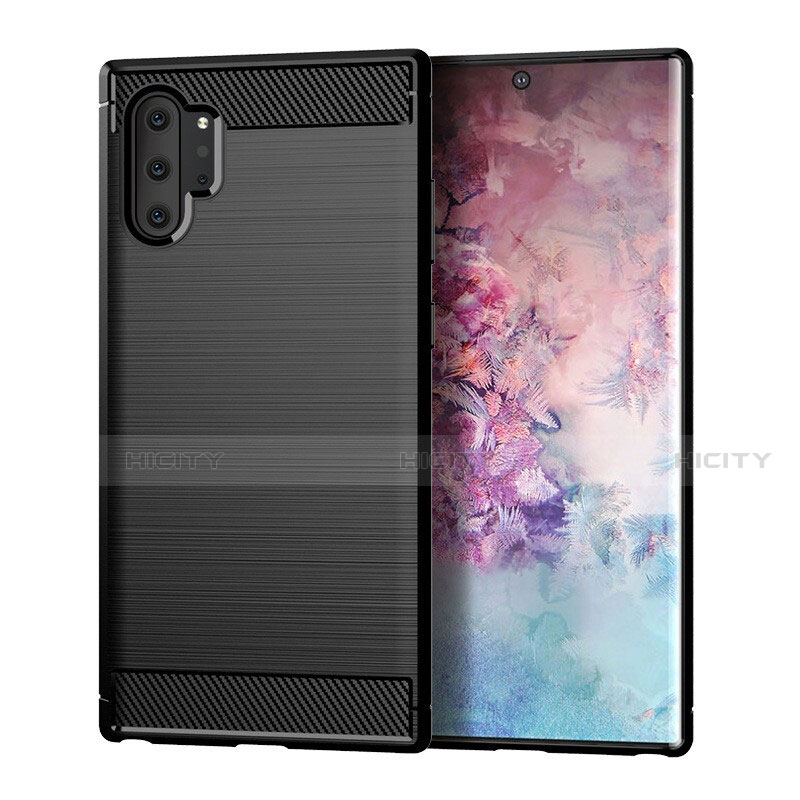 Custodia Silicone Cover Morbida Line C01 per Samsung Galaxy Note 10 Plus Nero