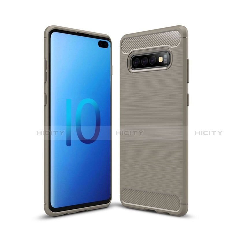 Custodia Silicone Cover Morbida Line C01 per Samsung Galaxy S10 Plus Grigio