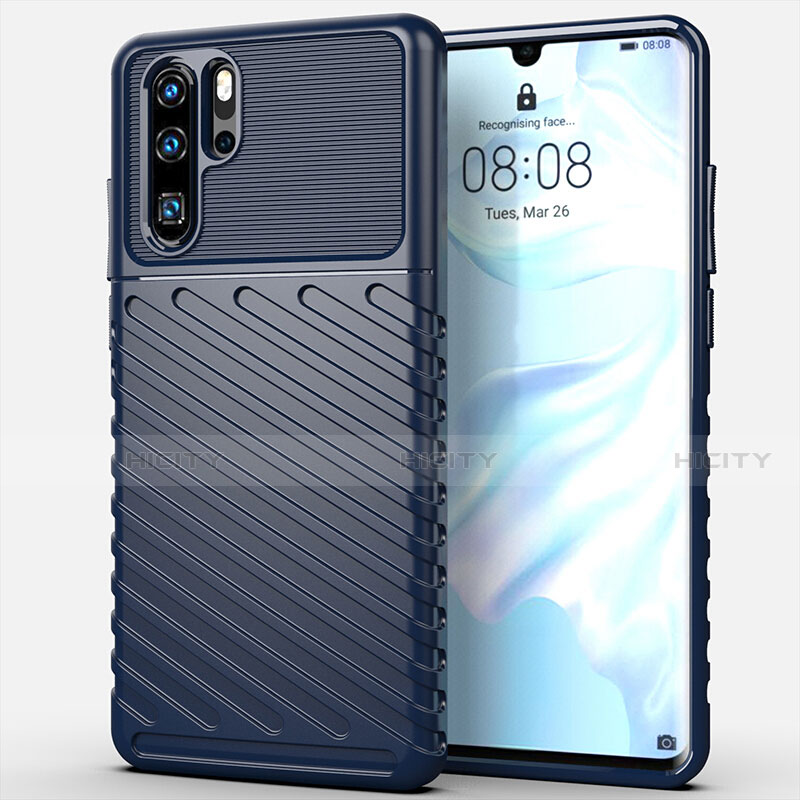 Custodia Silicone Cover Morbida Line C03 per Huawei P30 Pro Blu