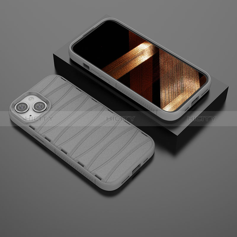 Custodia Silicone Cover Morbida Line KC1 per Apple iPhone 14 Plus Grigio