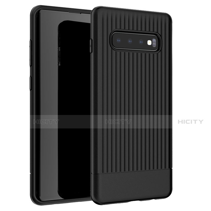 Custodia Silicone Cover Morbida Line L01 per Samsung Galaxy S10 Nero