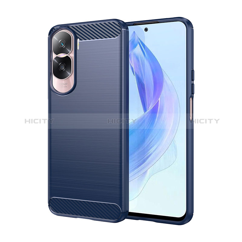 Custodia Silicone Cover Morbida Line per Huawei Honor 90 Lite 5G Blu