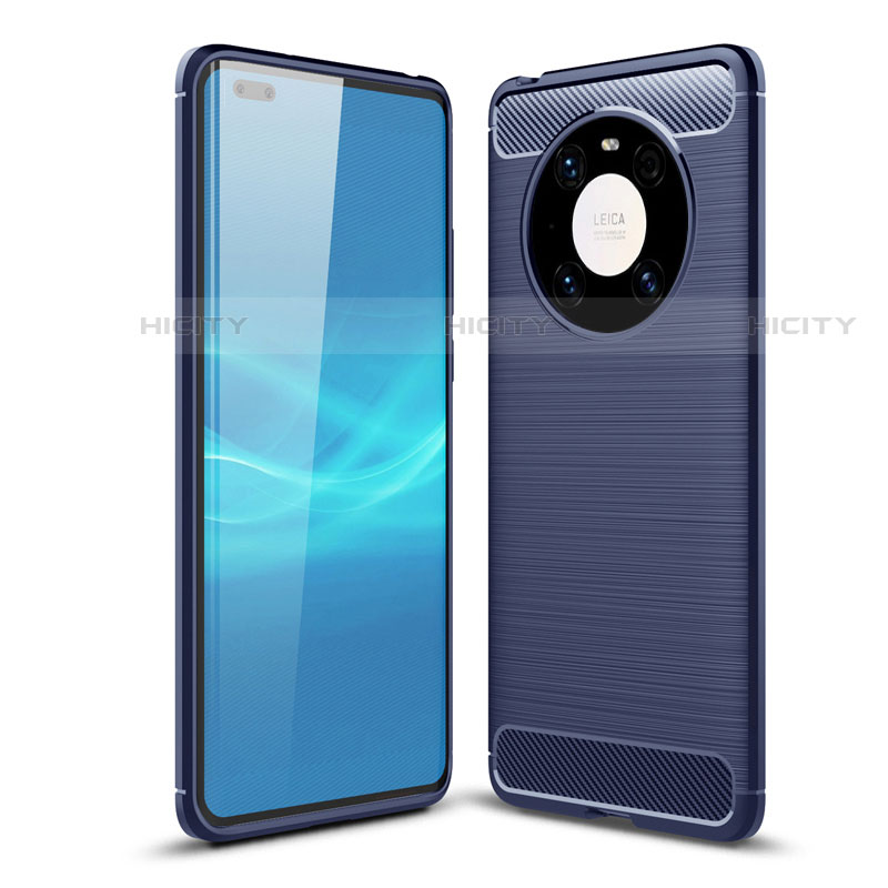 Custodia Silicone Cover Morbida Line per Huawei Mate 40 Pro Blu