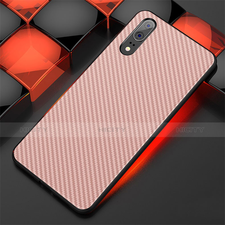 Custodia Silicone Cover Morbida Line per Huawei P20 Oro Rosa