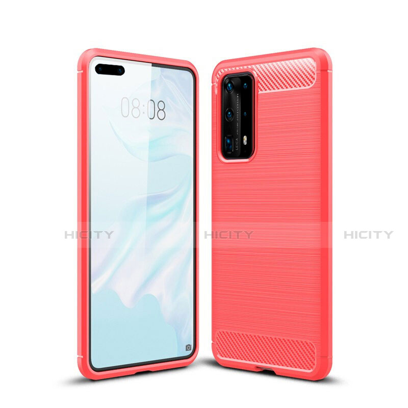 Custodia Silicone Cover Morbida Line per Huawei P40 Pro+ Plus Rosso