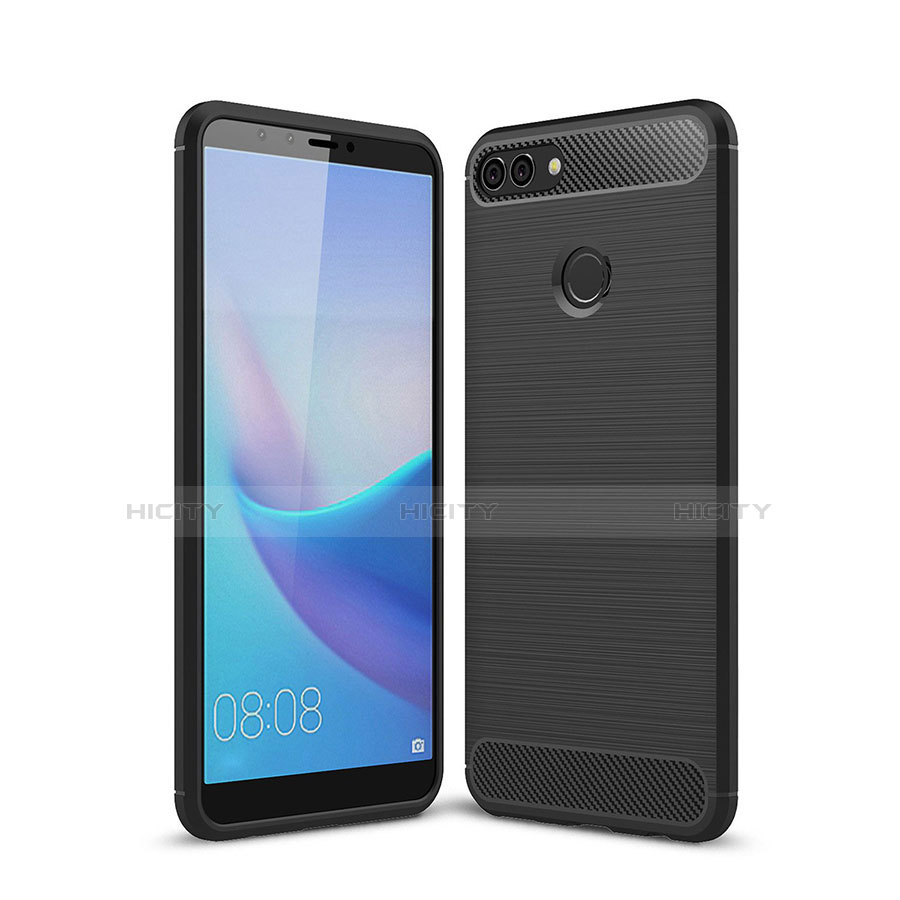 Custodia Silicone Cover Morbida Line per Huawei Y9 (2018) Nero