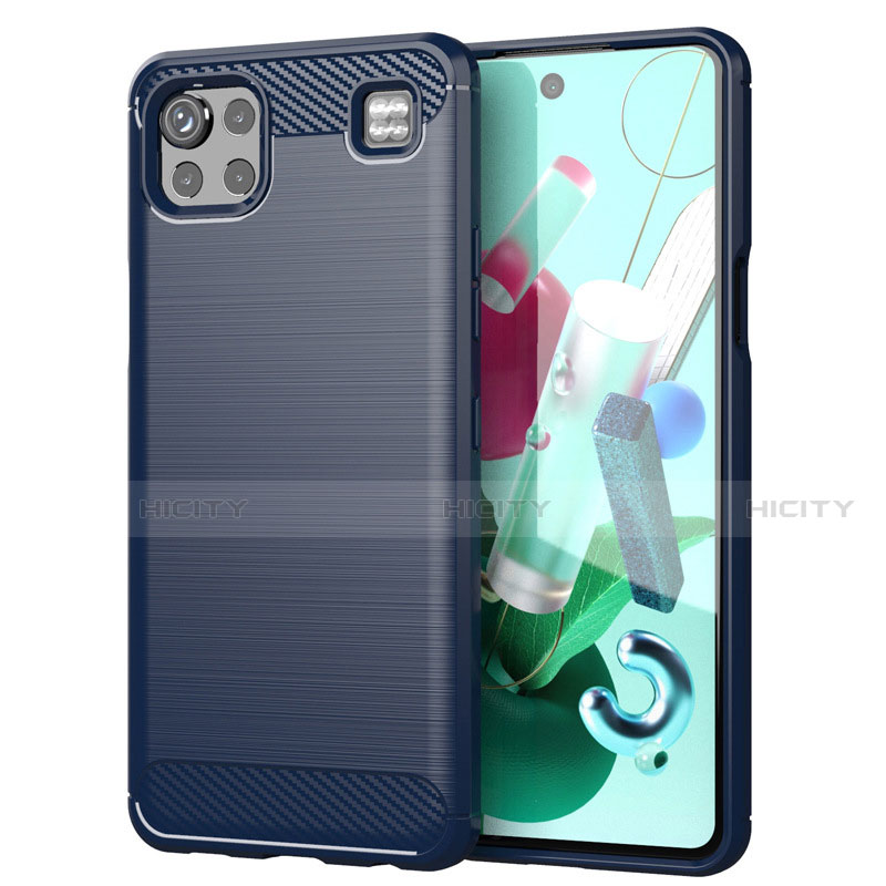 Custodia Silicone Cover Morbida Line per LG K92 5G Blu