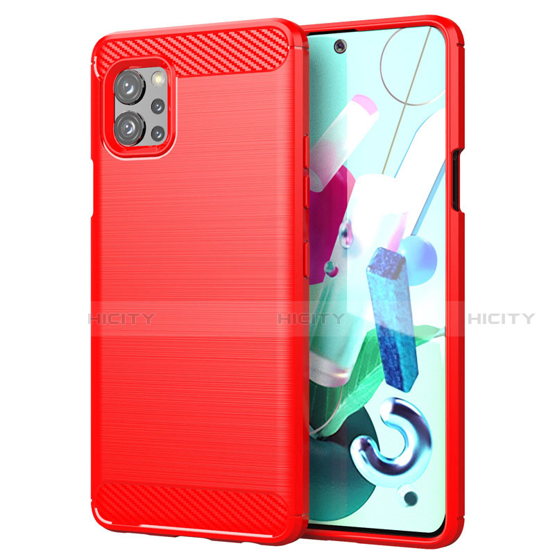 Custodia Silicone Cover Morbida Line per LG Q92 5G Rosso