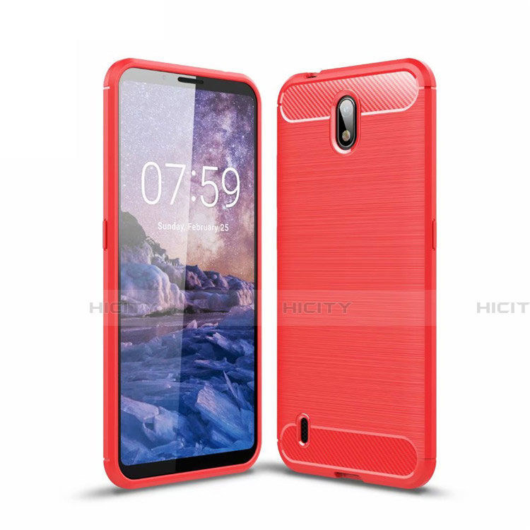 Custodia Silicone Cover Morbida Line per Nokia C1 Rosso