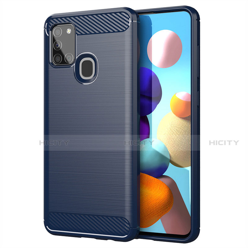 Custodia Silicone Cover Morbida Line per Samsung Galaxy A21s Blu