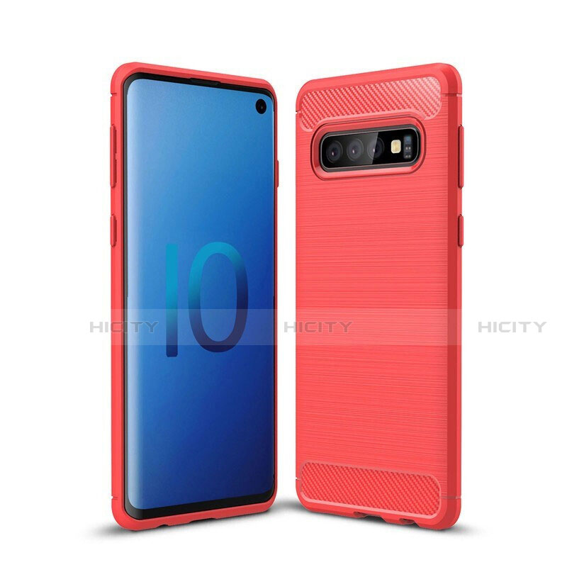 Custodia Silicone Cover Morbida Line per Samsung Galaxy S10 Rosso