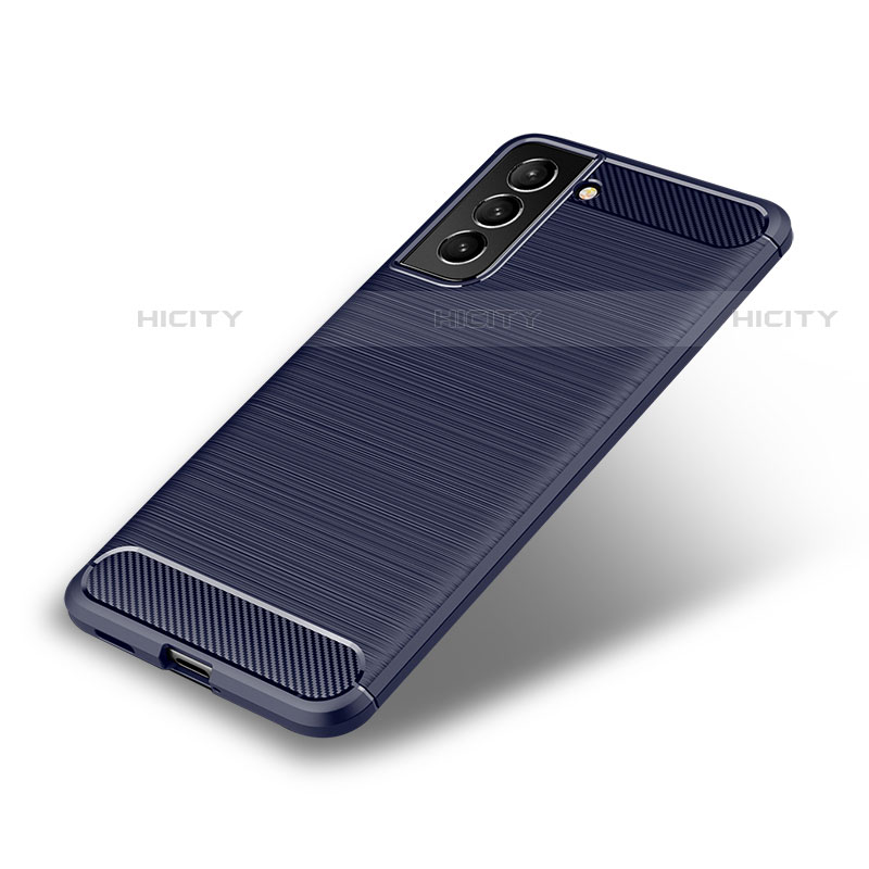 Custodia Silicone Cover Morbida Line per Samsung Galaxy S21 5G Blu