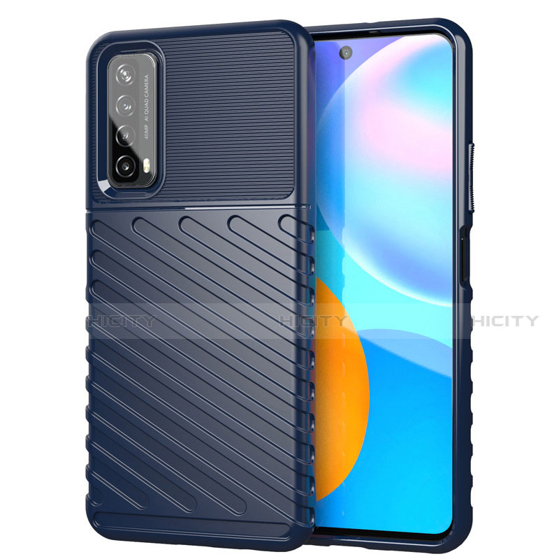 Custodia Silicone Cover Morbida Line S01 per Huawei Y7a Blu