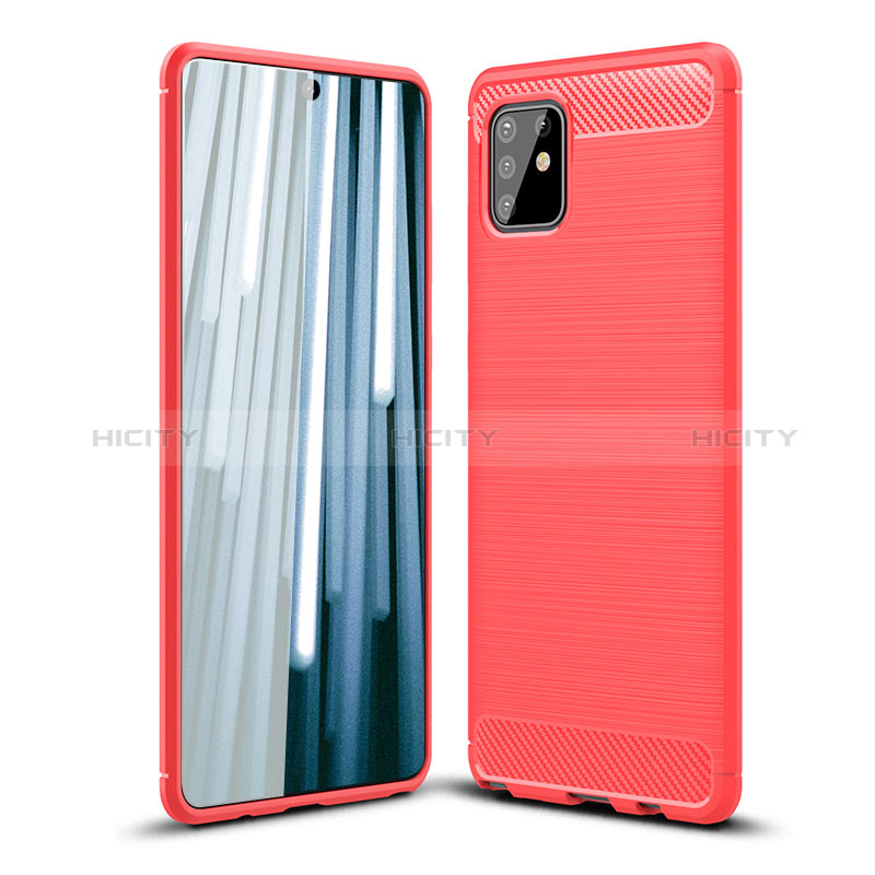 Custodia Silicone Cover Morbida Line WL1 per Samsung Galaxy A81 Rosso