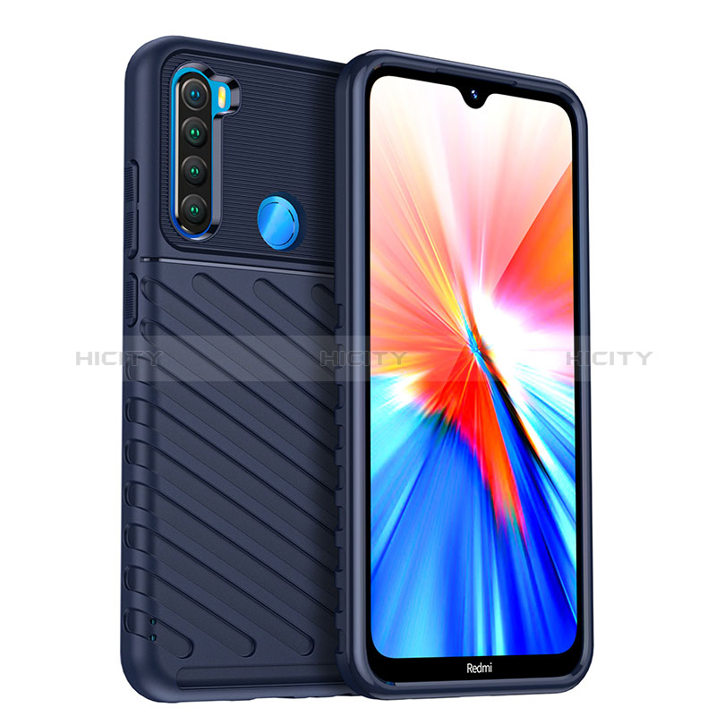 Custodia Silicone Cover Morbida Spigato MF1 per Xiaomi Redmi Note 8 (2021) Blu