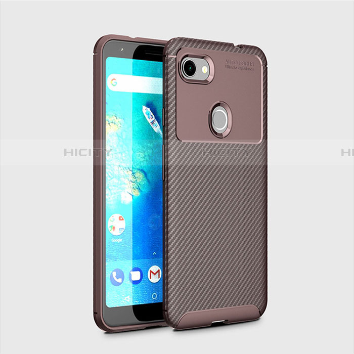 Custodia Silicone Cover Morbida Spigato per Google Pixel 3a XL Marrone