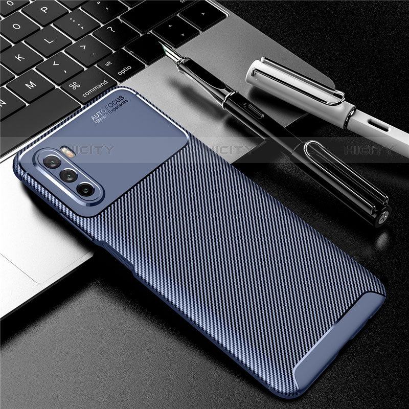 Custodia Silicone Cover Morbida Spigato per Huawei Mate 40 Lite 5G Blu