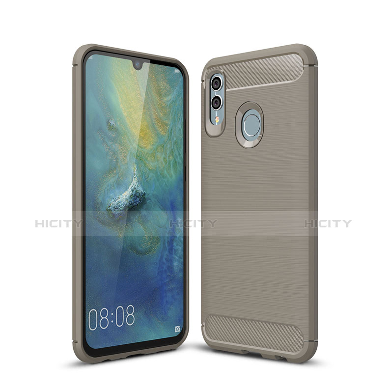 Custodia Silicone Cover Morbida Spigato per Huawei P Smart (2019) Grigio