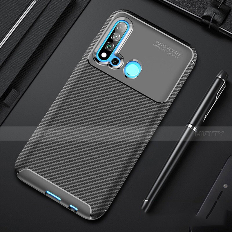 Custodia Silicone Cover Morbida Spigato per Huawei P20 Lite (2019) Nero