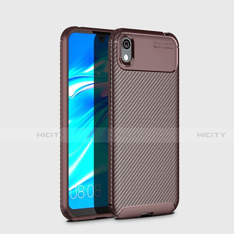 Custodia Silicone Cover Morbida Spigato per Huawei Y5 (2019) Marrone