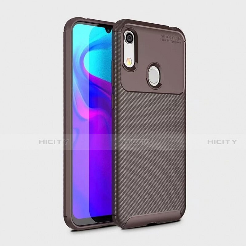 Custodia Silicone Cover Morbida Spigato per Huawei Y6 (2019) Marrone