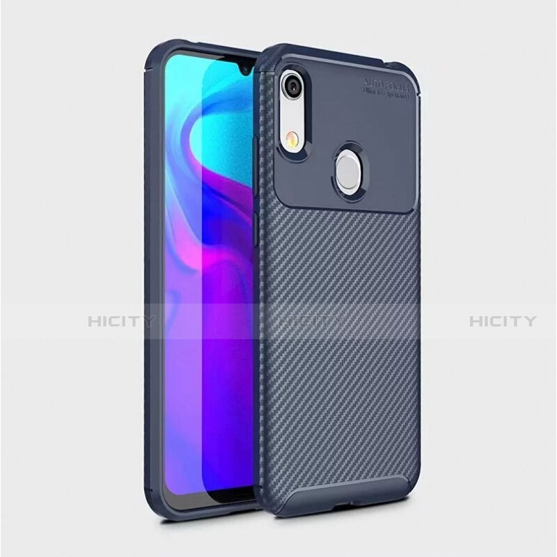 Custodia Silicone Cover Morbida Spigato per Huawei Y6 Prime (2019) Blu