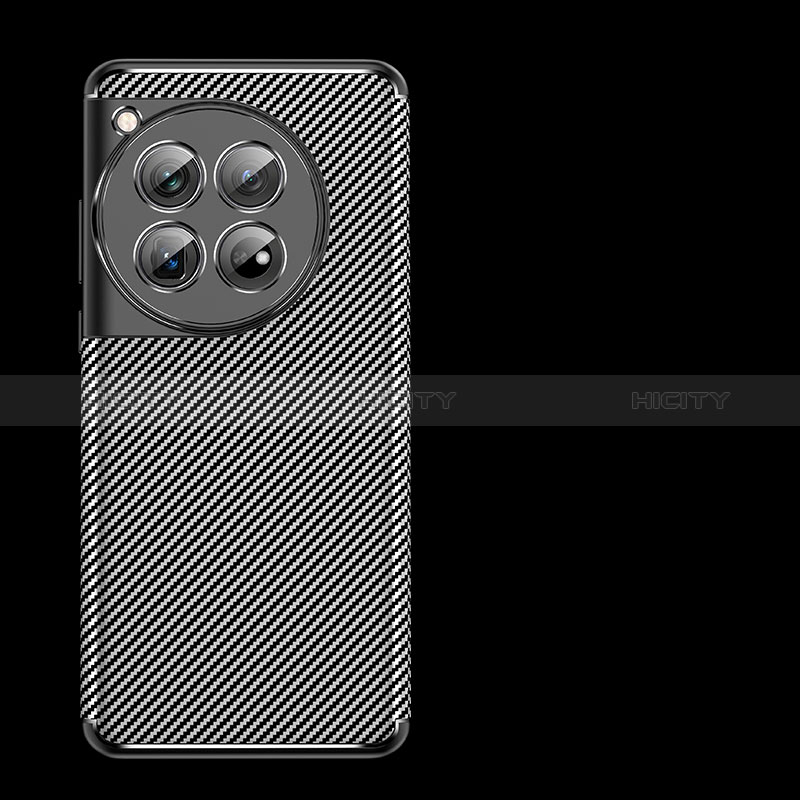 Custodia Silicone Cover Morbida Spigato per OnePlus 12 5G Nero