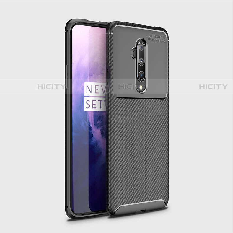 Custodia Silicone Cover Morbida Spigato per OnePlus 7T Pro Nero