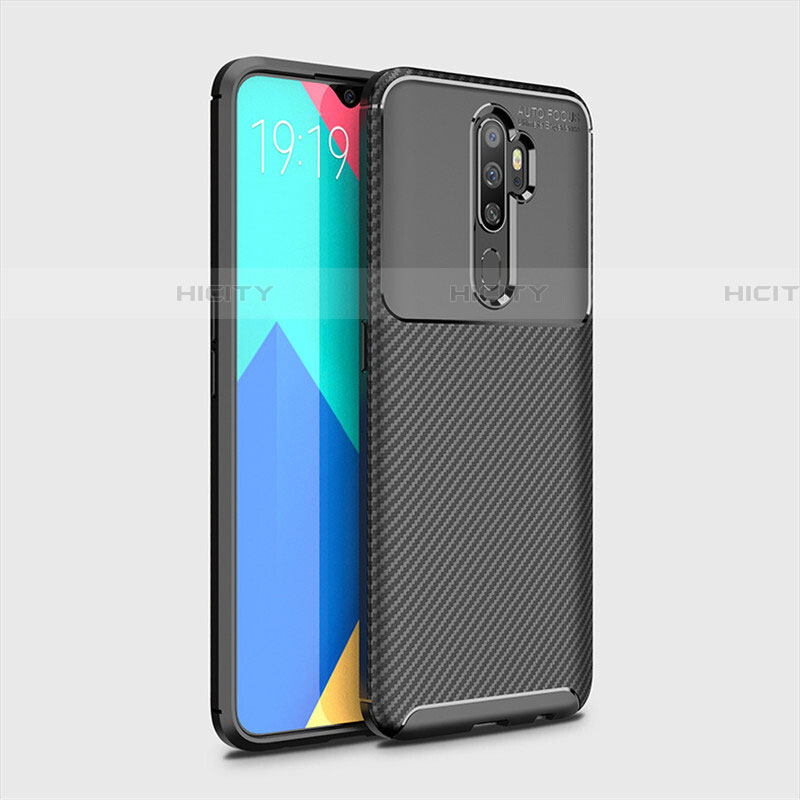 Custodia Silicone Cover Morbida Spigato per Oppo A5 (2020) Nero