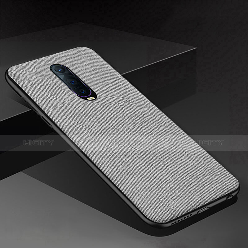 Custodia Silicone Cover Morbida Spigato per Oppo R17 Pro Grigio