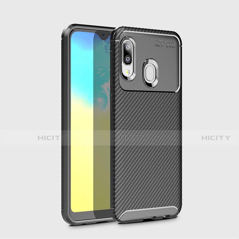 Custodia Silicone Cover Morbida Spigato per Samsung Galaxy A20e Nero