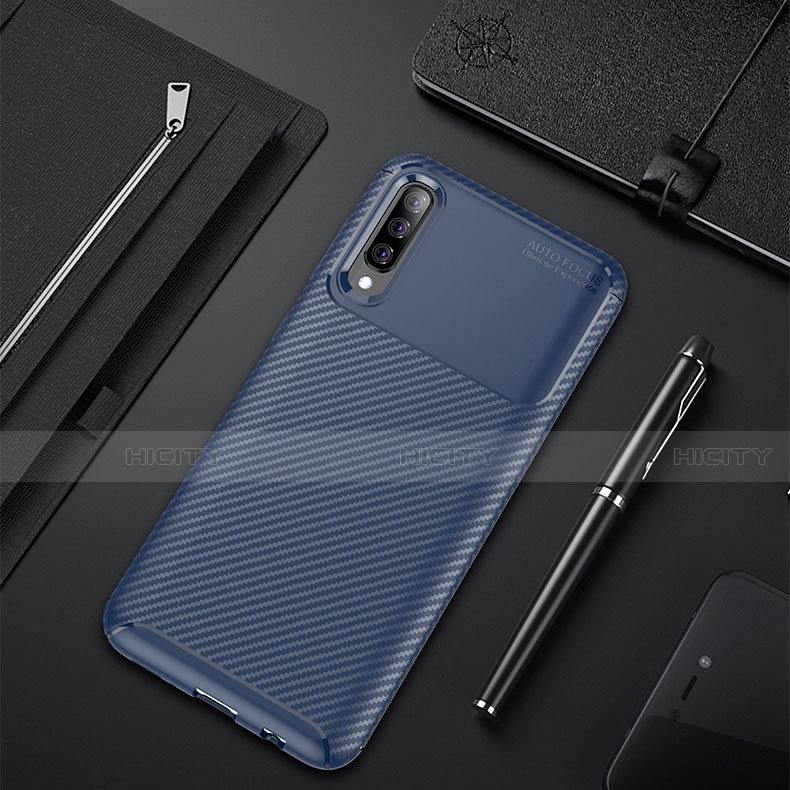 Custodia Silicone Cover Morbida Spigato per Samsung Galaxy A50 Blu