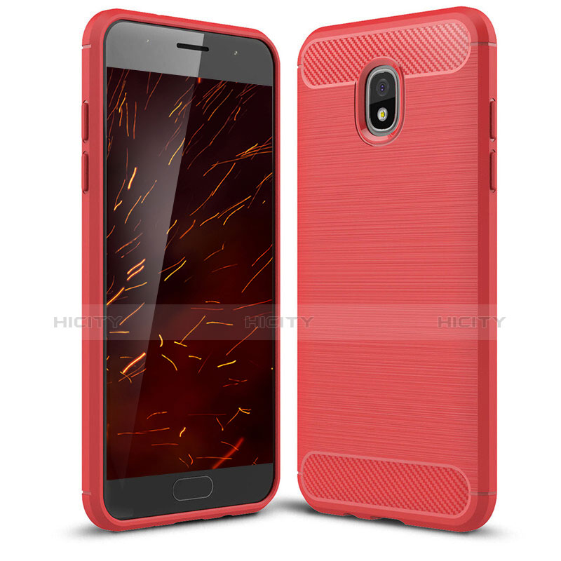 Custodia Silicone Cover Morbida Spigato per Samsung Galaxy J3 (2018) SM-J377A Rosso