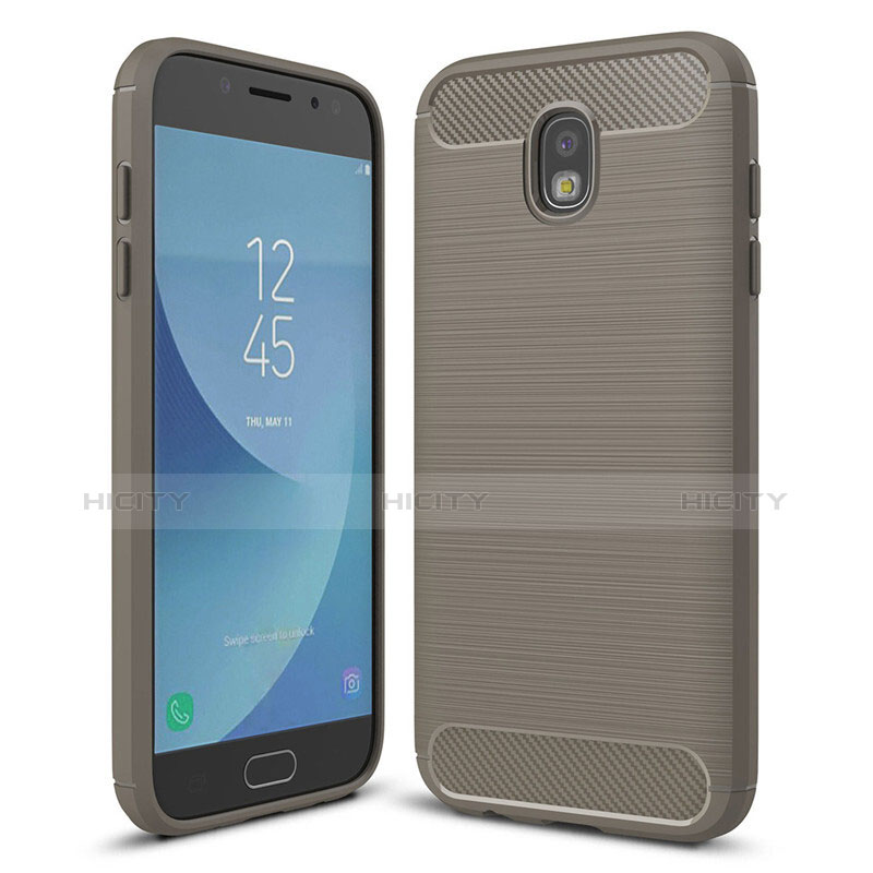 Custodia Silicone Cover Morbida Spigato per Samsung Galaxy J5 (2017) Duos J530F Grigio